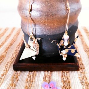 Birds Earrings golden & black-toned