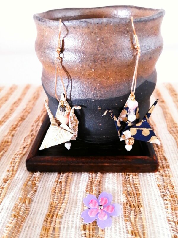 Birds Earrings golden & black-toned