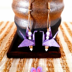 Birds Earrings purple-toned