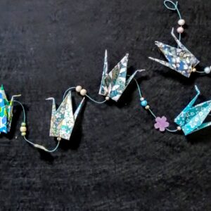 Tsuru & Petals Blue Garland