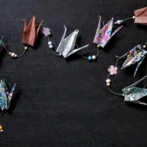 Tsuru & Petals Dark Blue Garland