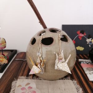 Gold Tsuru-shaped Earrings